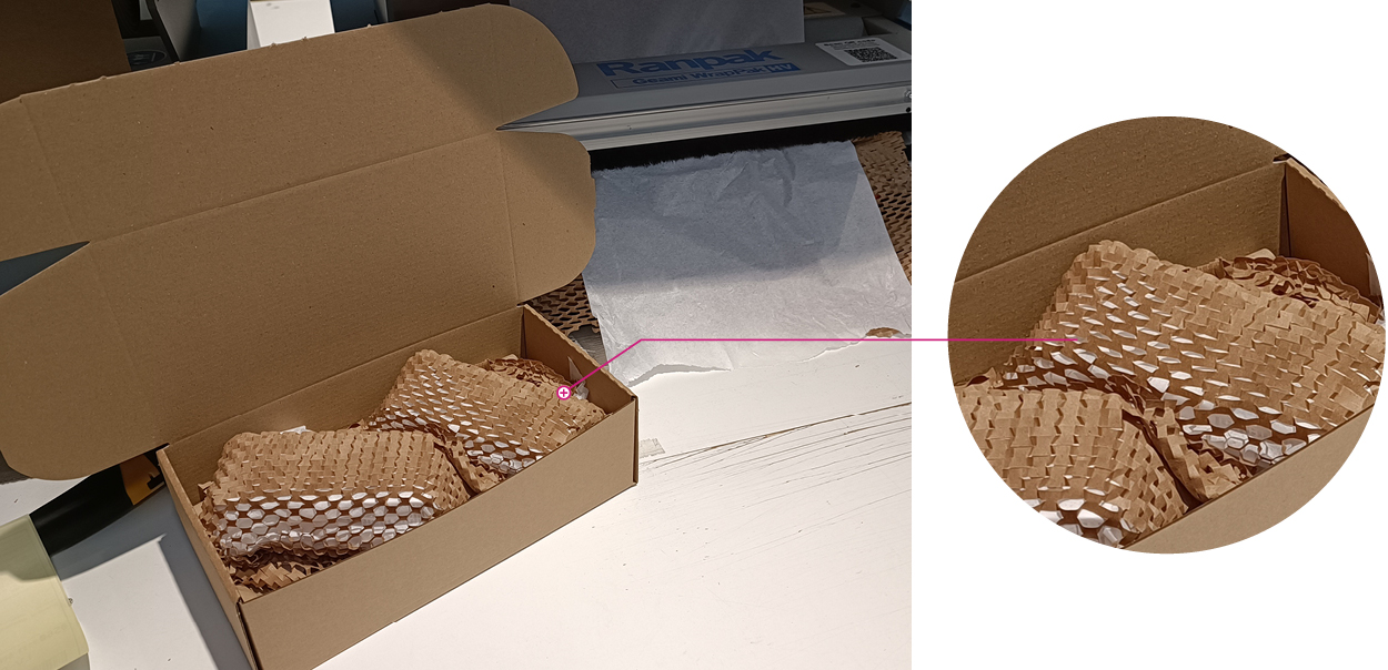 Hoogwaardig 3D Geami WrapPak-papier in combinatie met een zachte papieren tussenlaag