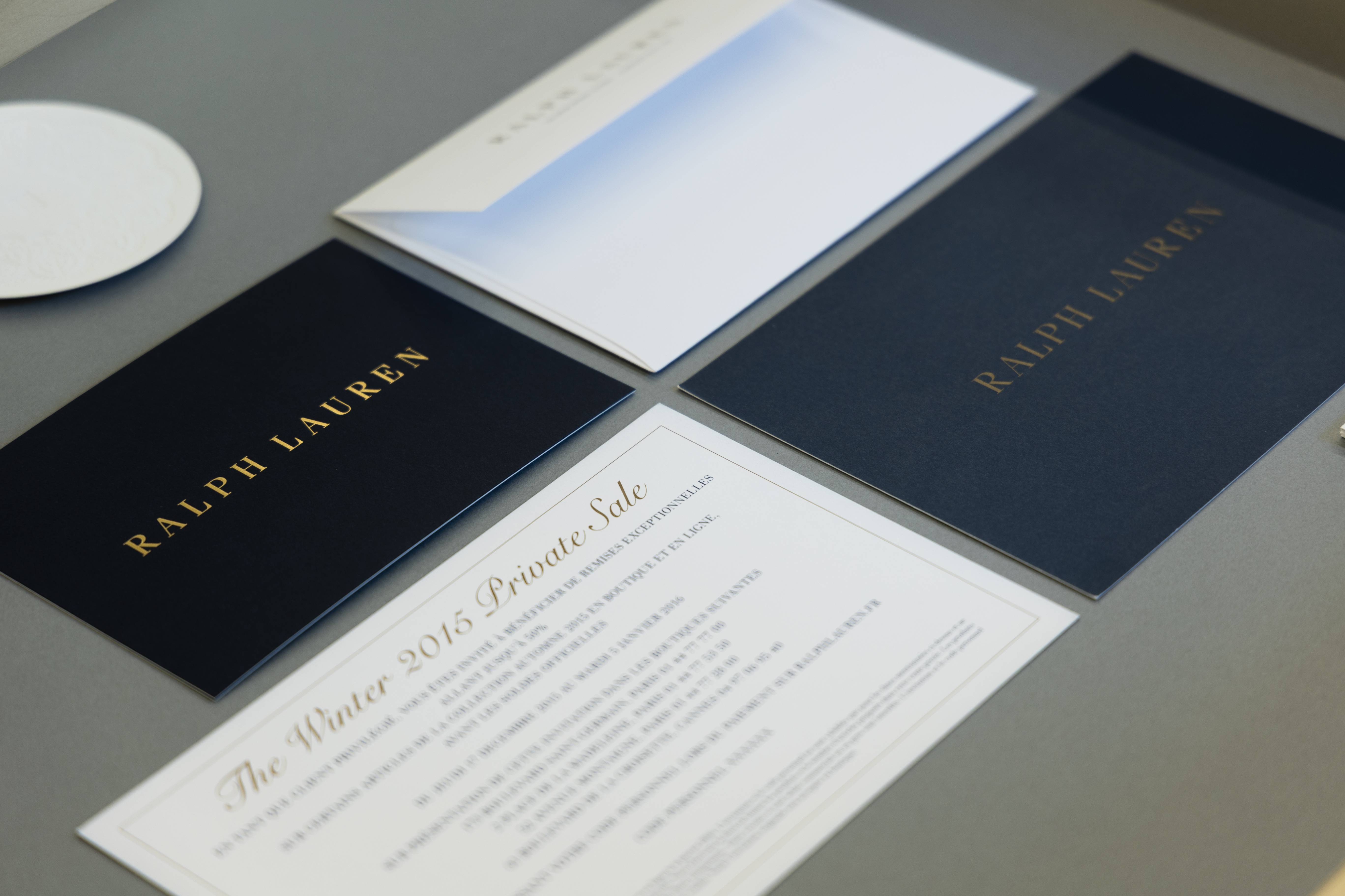 RALPH LAUREN uitnodigingen op Conqueror papier
