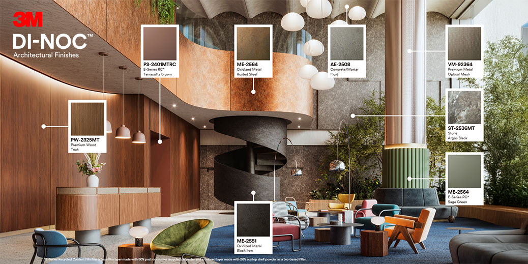 Toepassingen met 3M™ DI-NOC™ Architectural Finishes