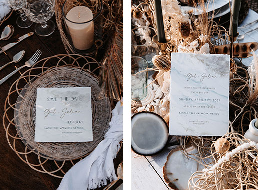 Invitaties in bohemian stijl