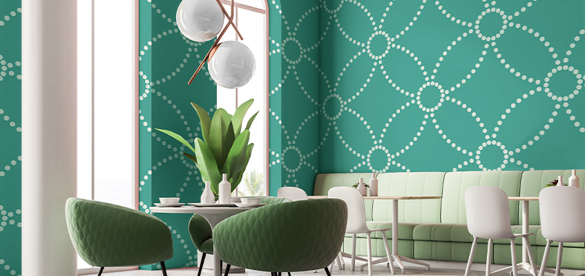 Groene wanddecoratie