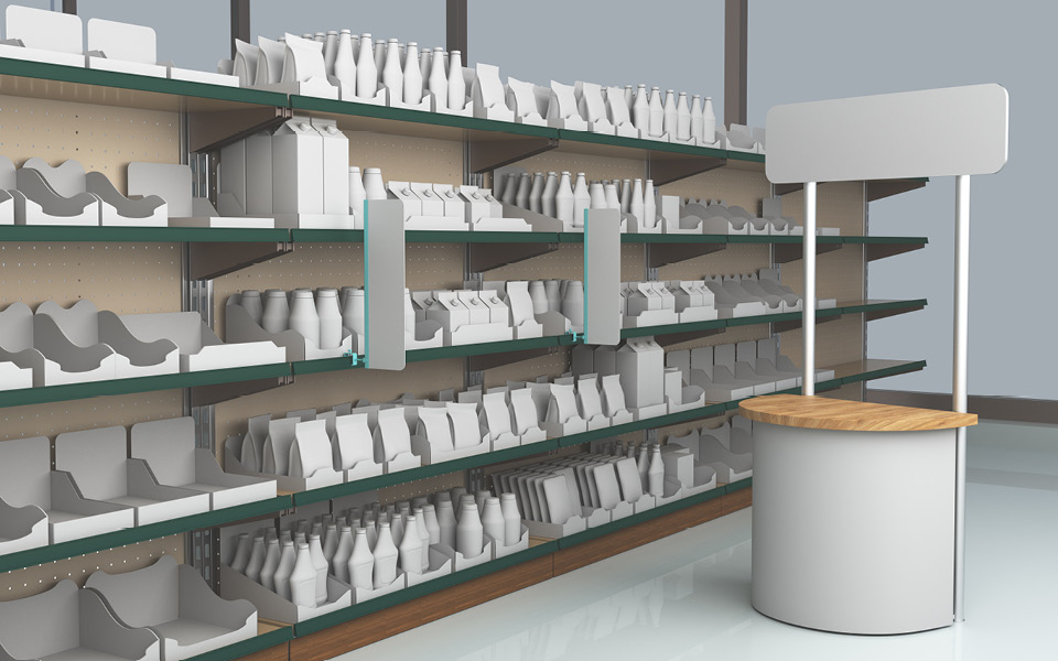 PVC gebruikt in bewegwijzering en displays in de detailhandel