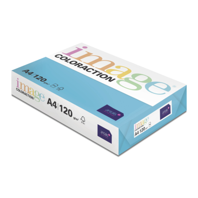 gekleurd papier Image Coloraction Lisbon/azuurblauw 120g 210x297mm ingeriemd FSC®