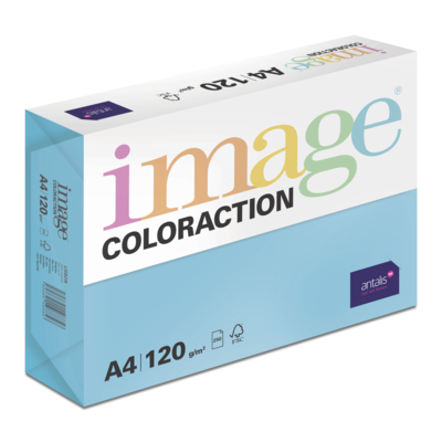 gekleurd papier Image Coloraction Lisbon/azuurblauw 120g 210x297mm ingeriemd FSC®