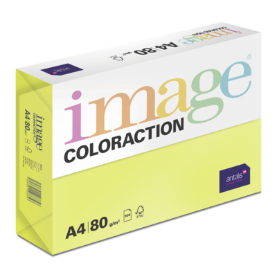 gekleurd papier Image Coloraction ibiza/fluo geel 80g 210x297mm ingeriemd FSC®