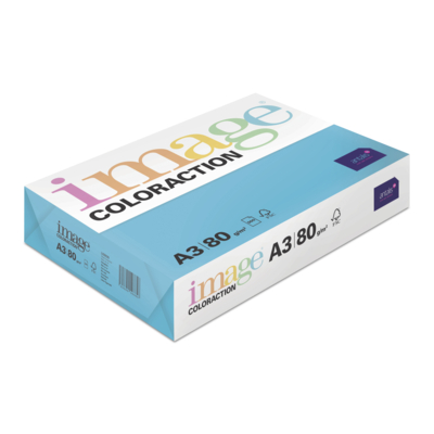 gekleurd papier Image Coloraction Lisbon/azuurblauw 80g 420x297mm ingeriemd FSC®