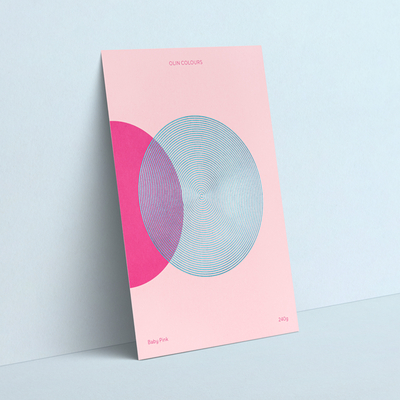 gekleurd papier Olin Colours Baby Pink 120g 700x1000mm ingeriemd FSC®