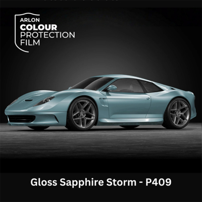 Gekleurde zelfklevende TPU folie voor lakbescherming, Arlon Colour Protection Film, P409 Gloss Sapphire Storm glanzend, 1524mm x 18m