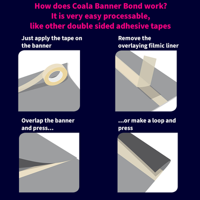 zelfklevende film Coala BannerBond  permanent / permanent transparant 25mm x 25m