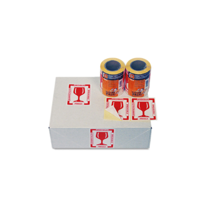 Etiketten CleverPack Labels Waarschuwingsetiket 79.00x96.00Bedrukt: Fragile + glas wit