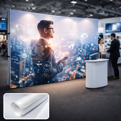 Coala Pop-Up PET W – Witte polyesterfolie voor pop-upconstructies, geschikt voor inkjetprinters op waterbasis, hoge stabiliteit.