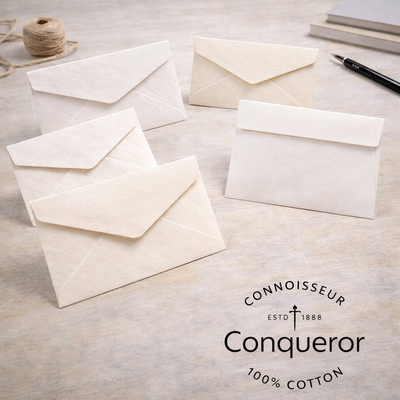 Conqueror Connoisseur Wove 100% COTTON enveloppes