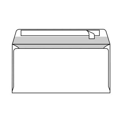 envelop Antalis Prestige 4all venster links strip hoogwit 90g 114x229mm doos met grijze binnendruk FSC®