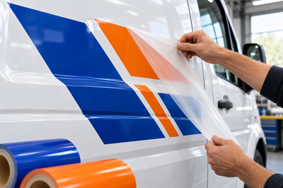 Door en door gekleurde gegoten vinylfolies voor belettering, sign en car wrapping