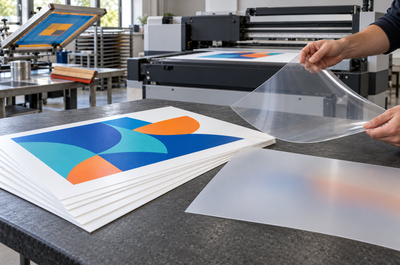 Transparante en witte synthetische vellen voor zeefdruk en UV-inkjetprinters