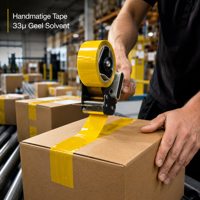 Manual tape 33µ yellow 50mm x 66m adhesive: Solvent
