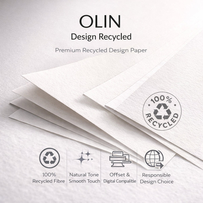 Olin Design Recycled – Ongestreken premium gerecycled papier, ideaal voor verantwoordelijke redactionele en zakelijke media
