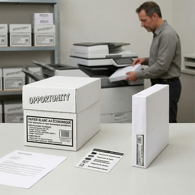 Opportunity R is een voordelig A4-papier met een zeer hoge witheid (CIE 150), speciaal ontworpen voor dagelijks gebruik bij het afdrukken en kopiëren in grote hoeveelheden op kantoor