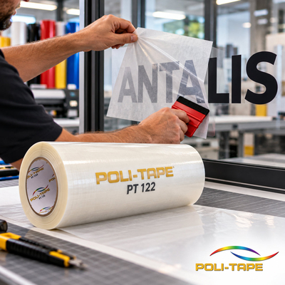 zelfklevende film Politape 122 mat middelmatige kleefkracht wit 100g 1220mm x 100m