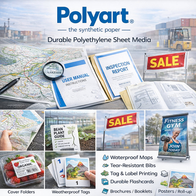 Polyart – Scheurvaste en waterbestendige synthetische printsheet voor duurzame toepassingen in Vlaanderen.