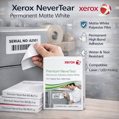 Xerox Premium NeverTear Matt White Adhesive Film