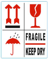 Printed Label - Pijl-glas-parap-fragile