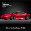 Gekleurde zelfklevende TPU folie voor lakbescherming, Arlon Colour Protection Film, P401 Gloss Racing Ruby glanzend, 1524mm x 18m