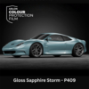 Gekleurde zelfklevende TPU folie voor lakbescherming, Arlon Colour Protection Film, P409 Gloss Sapphire Storm glanzend, 1524mm x 18m