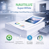 Nautilus SuperWhite HP Indigo – 100% gerecycled papier met HP Indigo-certificering, hoge witheid en premium digitale afdrukkwaliteit.