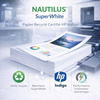 Nautilus SuperWhite HP Indigo is gemaakt van 100% gerecycled papier, gecertificeerd door HP Indigo.