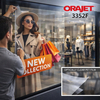 Orajet 3352F – Ultraklare PET-folie van 70 µm, met verwijderbare kleeflaag, ideaal voor binnenbeglazing en kortstondig gebruik buitenshuis.