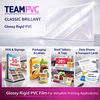 Team PVC Classic Glossy – Glanzende, stijve PVC-folie voor POS-displays, bewegwijzering en thermovormbare ondergronden.